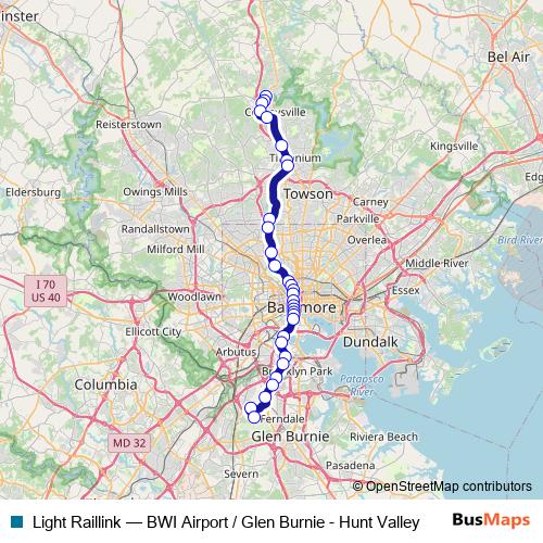 Light Raillink tram Line Map