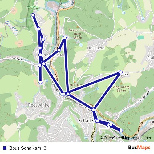 Bbus Schalksm. 3 bus Line Map