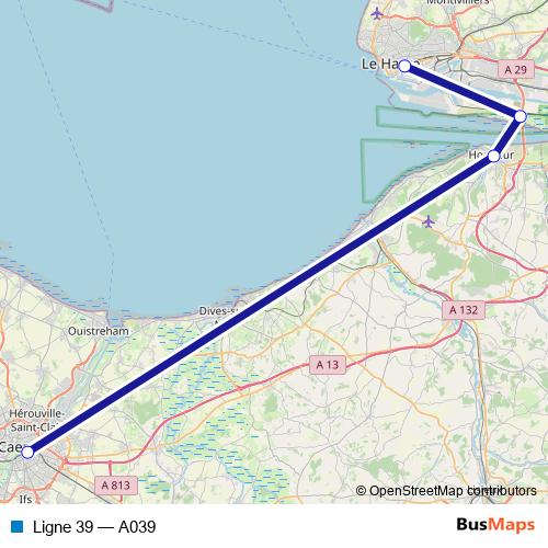 Ligne 39 bus Line Map
