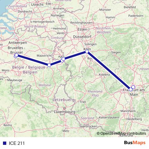 ICE 211 rail Line Map