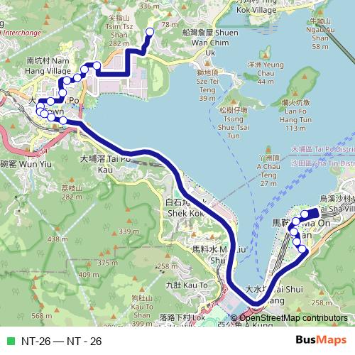 NT-26 bus Line Map
