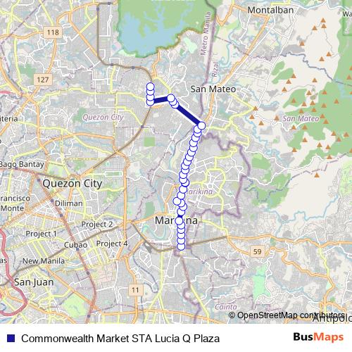 Commonwealth Market STA Lucia Q Plaza bus Line Map