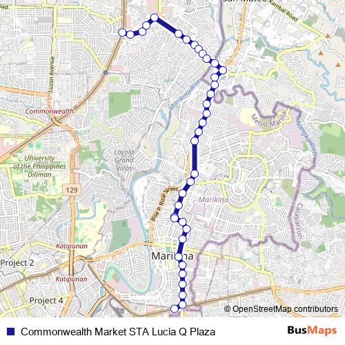 Commonwealth Market STA Lucia Q Plaza bus Line Map