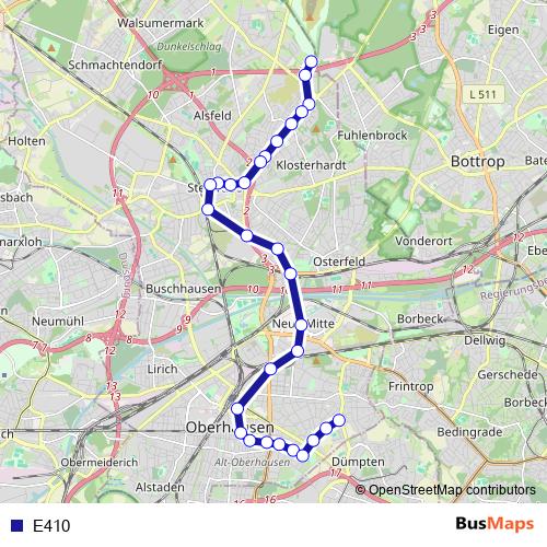 E410 bus Line Map