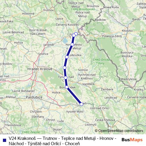 V24 Krakonoš rail Line Map