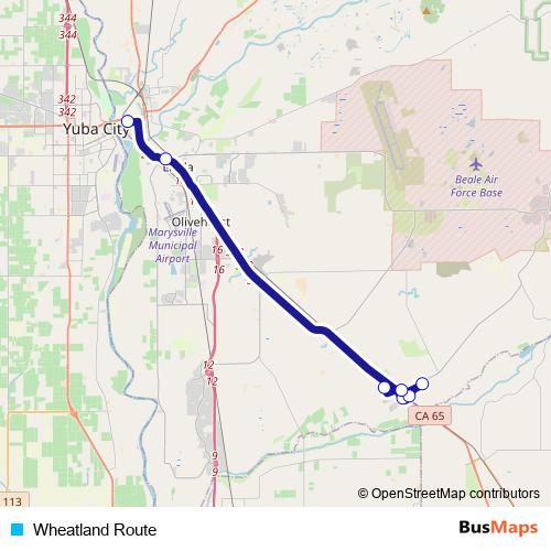 Wheatland Route bus Line Map