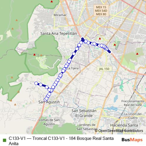 C133-V1 bus Line Map