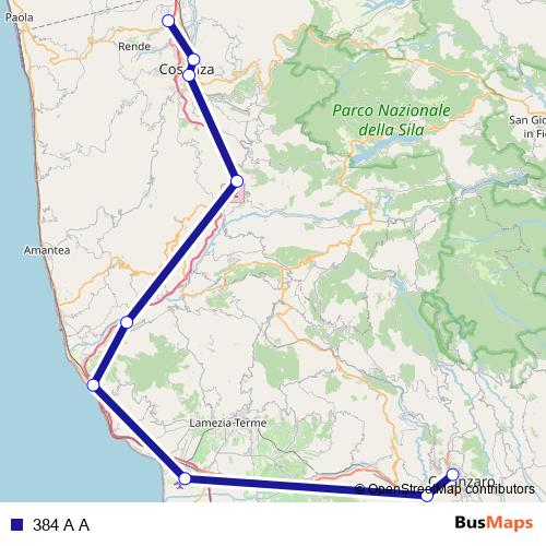 384 A A bus Line Map