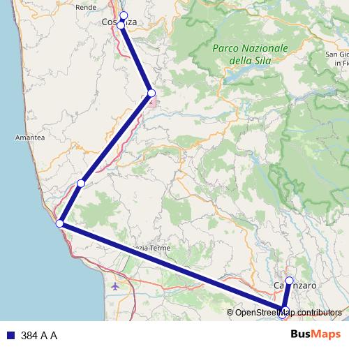 384 A A bus Line Map