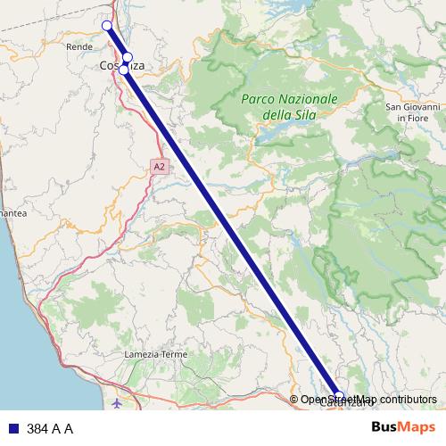 384 A A bus Line Map