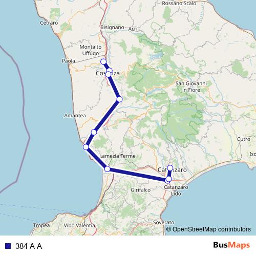 384 A A bus Line Map