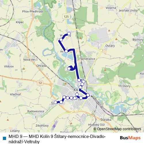 MHD 9 bus Line Map