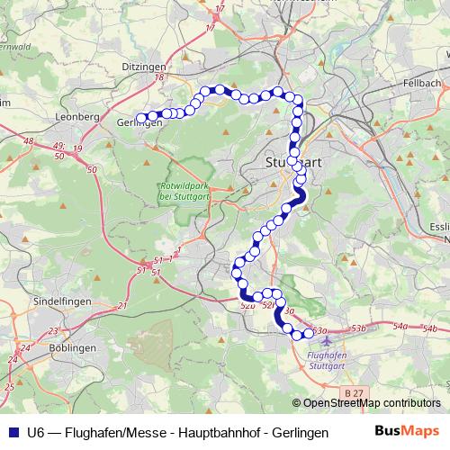 U6 tram Line Map