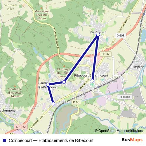 Colribecourt bus Line Map