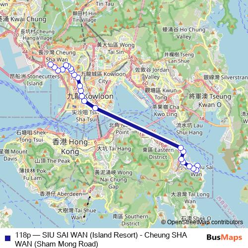 118p bus Line Map