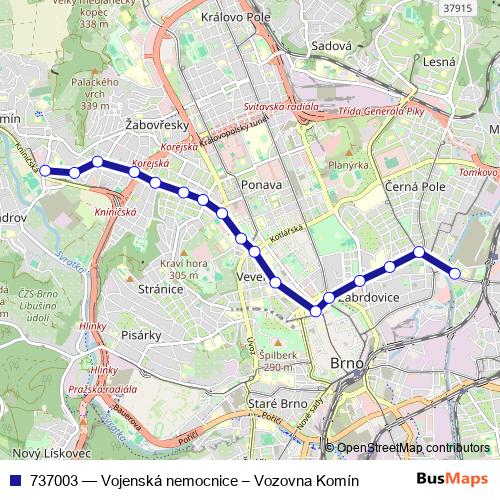 737003 tram Line Map