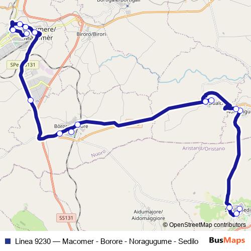 Linea 9230 bus Line Map