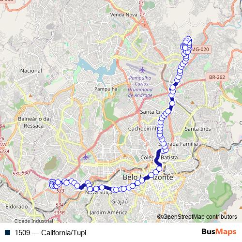 1509 bus Line Map
