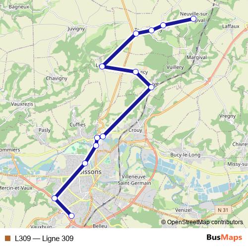 L309 bus Line Map