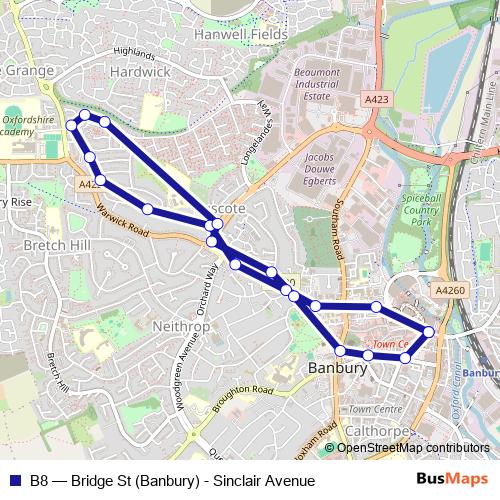 B8 bus Line Map
