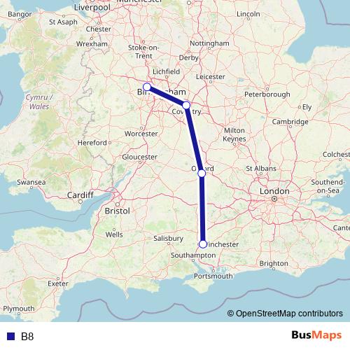 B8 bus Line Map