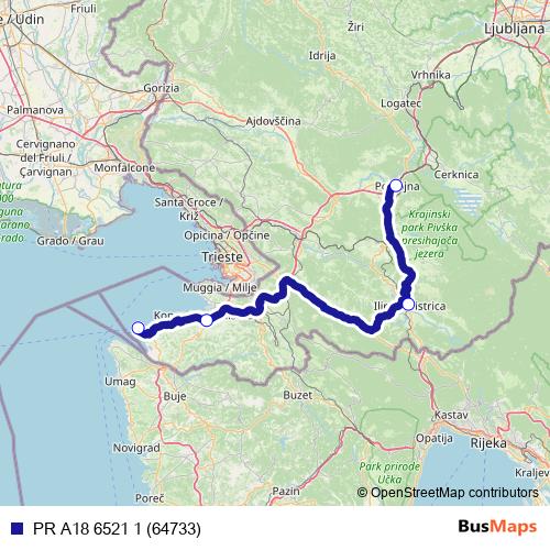 PR A18 6521 1 (64733) bus Line Map
