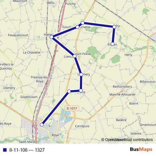 8-11-108 bus Line Map