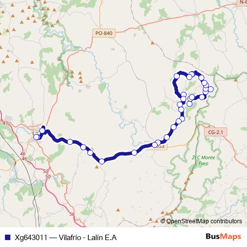 Xg643011 bus Line Map