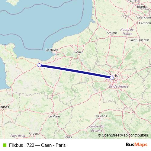 Flixbus 1722 bus Line Map