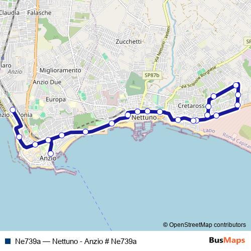 Ne739a bus Line Map