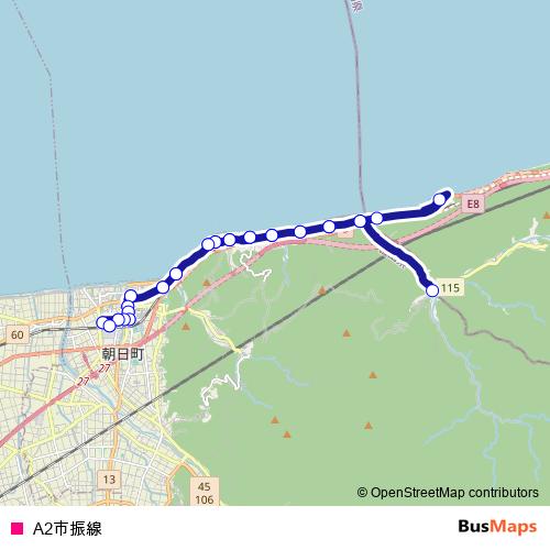 A2市振線 bus Line Map
