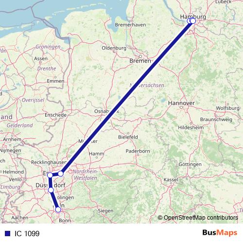IC 1099 rail Line Map