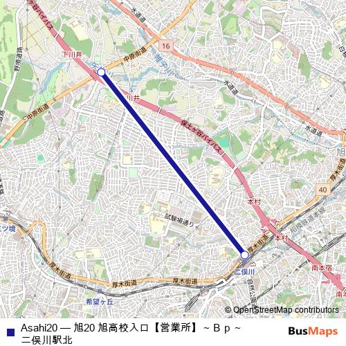 Asahi20 bus Line Map