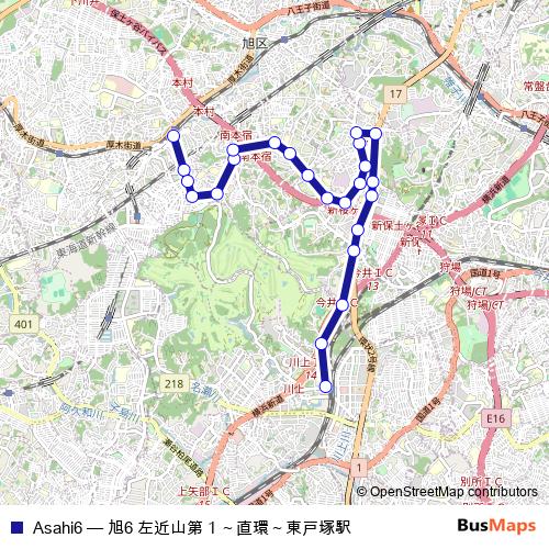 Asahi6 bus Line Map