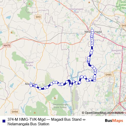 374-M NMG-TVK-Mgd bus Line Map