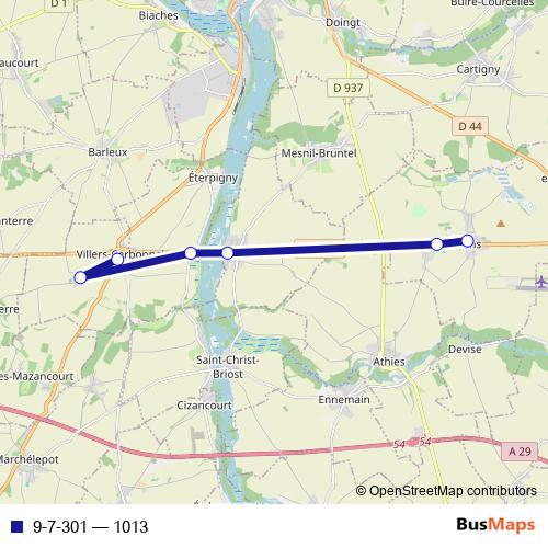 9-7-301 bus Line Map