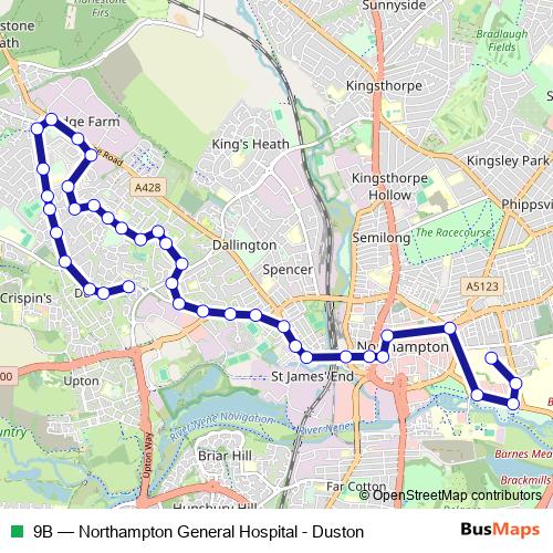 9B bus Line Map
