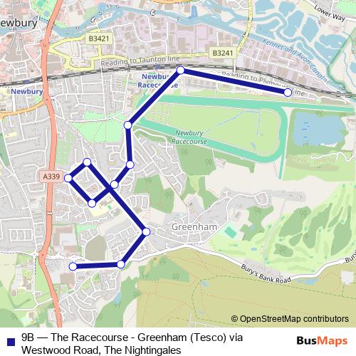 9B bus Line Map