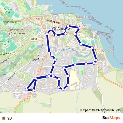 9B bus Line Map