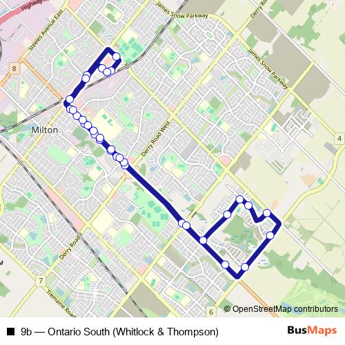 9b bus Line Map