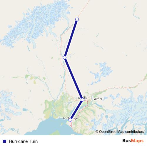 Hurricane Turn rail Line Map