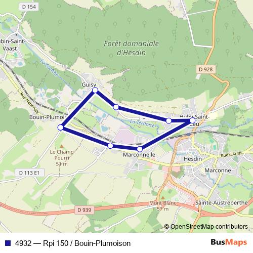 4932 bus Line Map