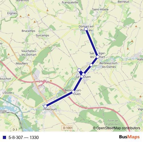 5-8-307 bus Line Map