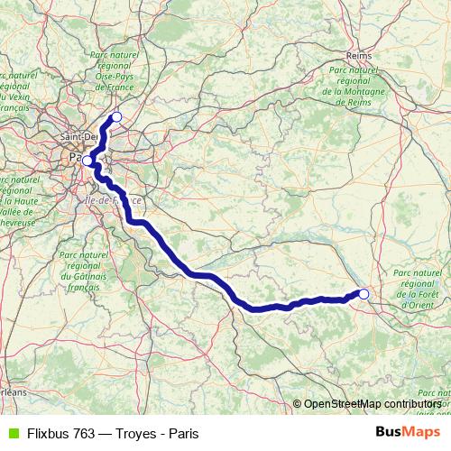 Flixbus 763 bus Line Map