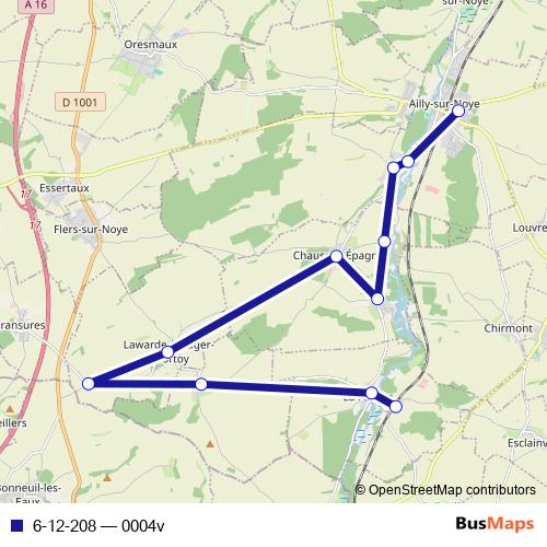 6-12-208 bus Line Map