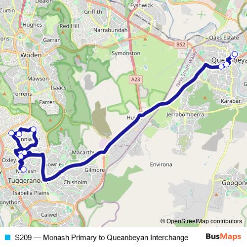 S209 bus Line Map