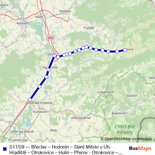 S11/S9 rail Line Map