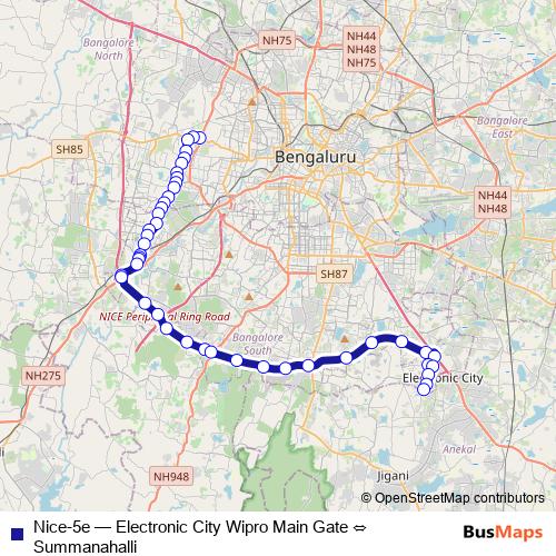 Nice-5e bus Line Map