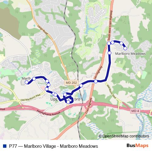 P77 bus Line Map