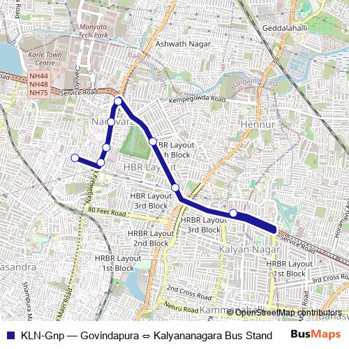 KLN-Gnp bus Line Map